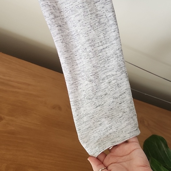 Soma Draped Twist Long Sleeve Top, neutral gray, stretch, women's size large - Picture 6 of 8